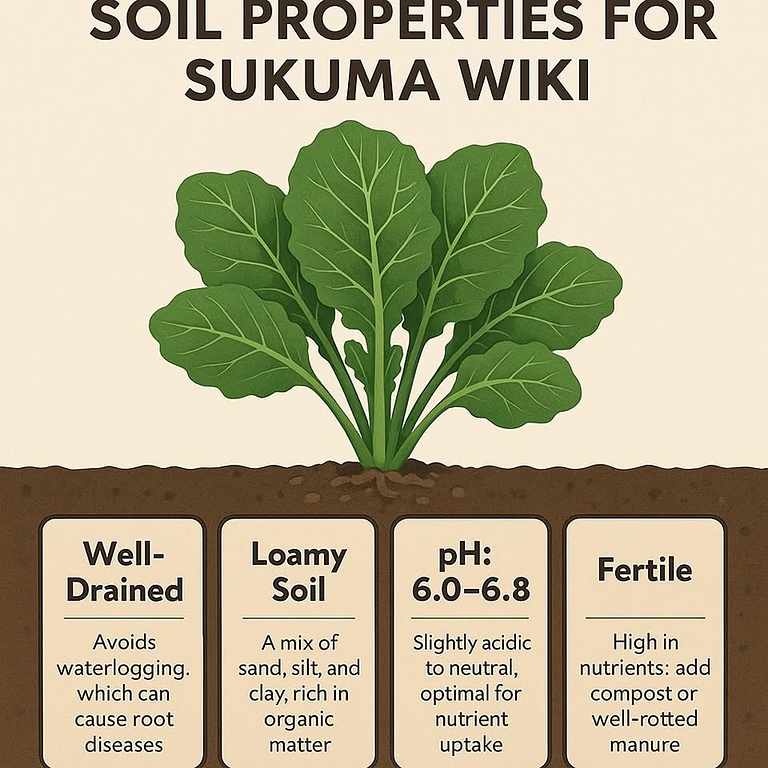 Infographic on soil properties for growing sukuma wiki